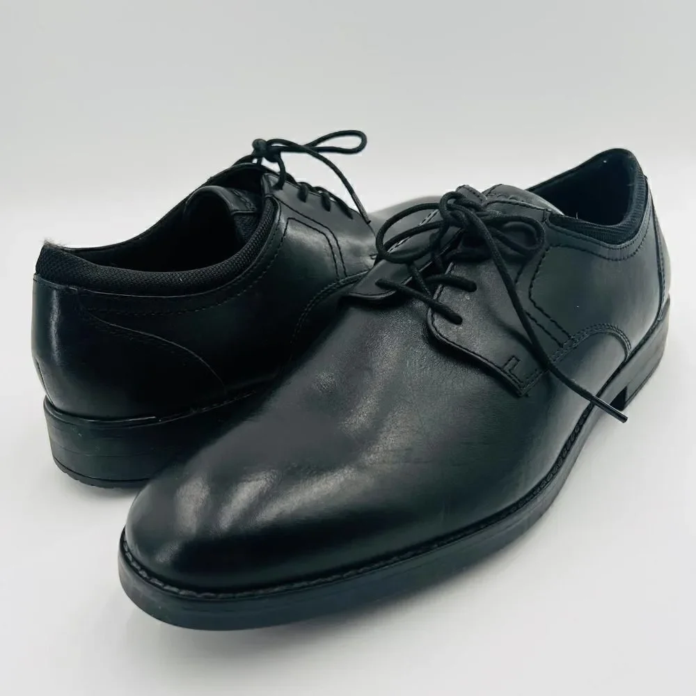 Rockport Trutrech Bryant Plain Toe Oxford Black Leather Shoe Size 11 NWOB